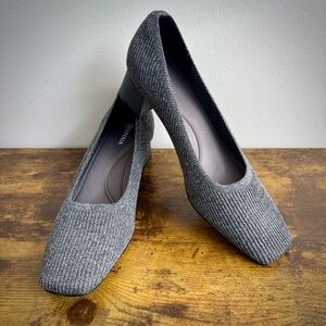 Vivaia Grey Knit Square Toe Chunky Heels Womens US 10 EU 41 Sold Out Online!